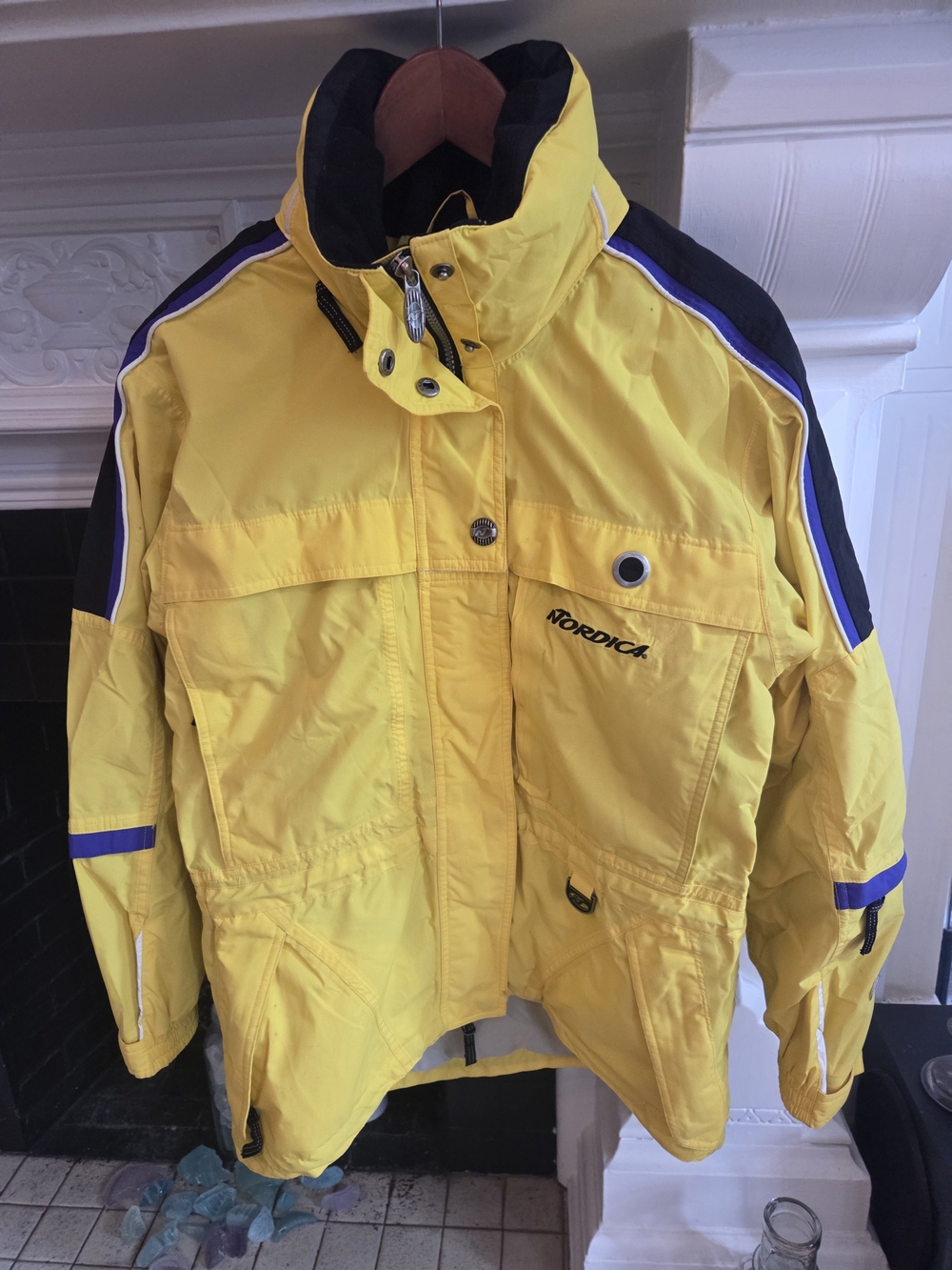 VTG Nordica Vertech Ski Jacket - Canary Yellow / Black - Size 8 - 1999 Women's